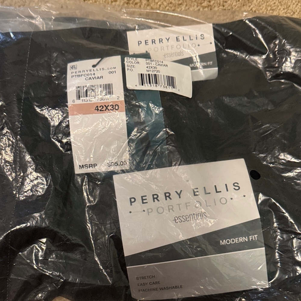 Perry Ellis Portfolio Caviar Modern Fit Trousers